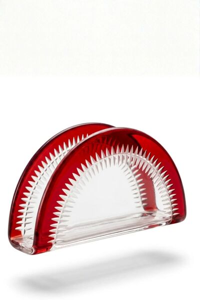 Layan Home Solis Glass Napkin Holder - Burgundy