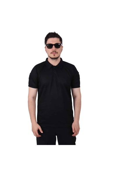 KORDAK Μαύρο T-Shirt Lacoste με λαιμόκοψη πόλο Tactical