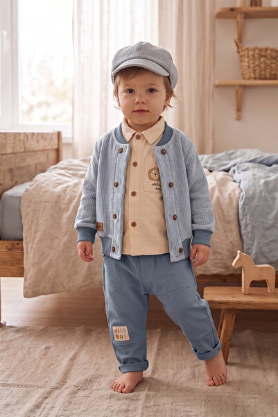 CELYSE Wild One Baby Boy 4-Piece Cotton Jacket Set - Light Blue