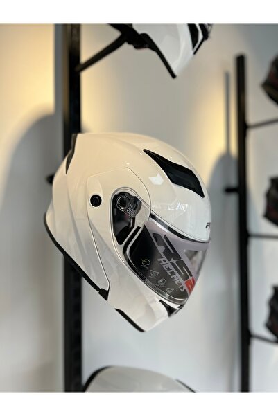 Bey motors RS2 ÇENE AÇILIR GÜNEŞ VİZÖRLÜ KASK BEYAZ