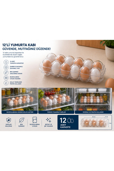 EMİLA HOME Emilahome 12-Piece Egg Container