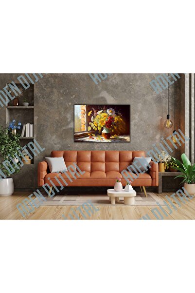 Aden TABLIE DIGITALĂ DECORATIVĂ PE PÂNZĂ CU FLORI COLORATE