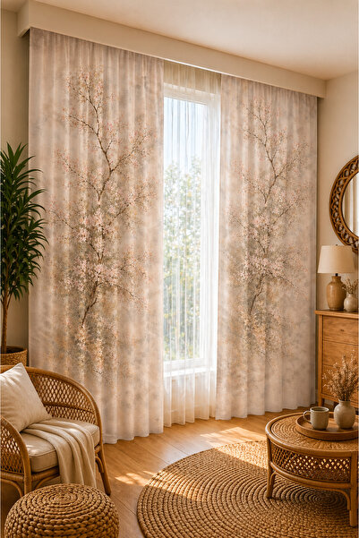 BEYDEX 2 adet 140x260 cm Ölçüsünde Şık Dekoratif Fon Perde Koleksiyon