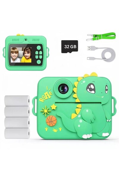 AKON Aparat foto pentru copii cu imprimare instantanee AKON ®   DinoPrint, Fo...