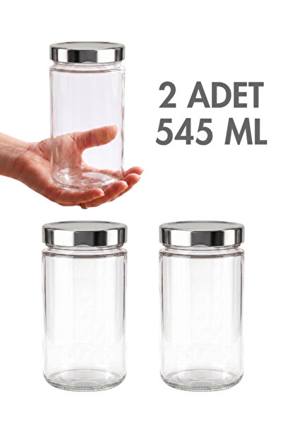 Milea 2 Adet Gümüş Rengi Derin Kapaklı Şeffaf Reçel Sos Konserve Fıstık Ezmes...