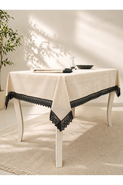 pamukidea Μαύρο Kopanaki Δαντελωτό 100% Βαμβακερό Αυθεντικό Ύφασμα Λινό Μπουλ...