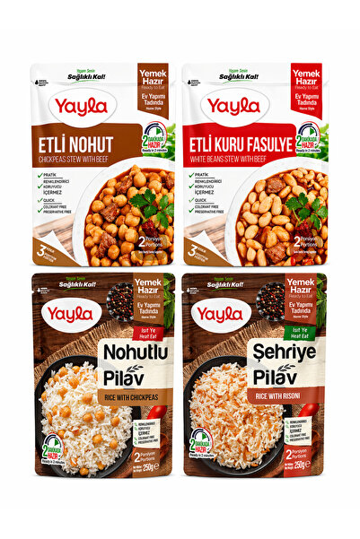 Yayla Hazır Yemek Menü Seti - Etli Nohut, Etli Kuru Fasulye & Pilav Çeşitleri...
