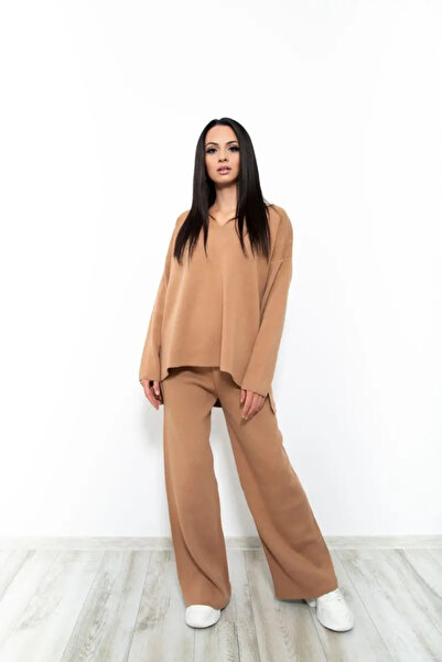 OEM Women's knit suit, brown, JQZ 206