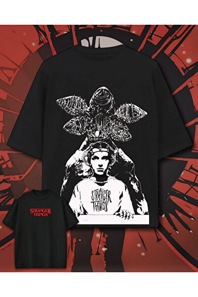 Le Savu Stranger Things Hellfire Club Baskılı Unisex Oversize T-shirt