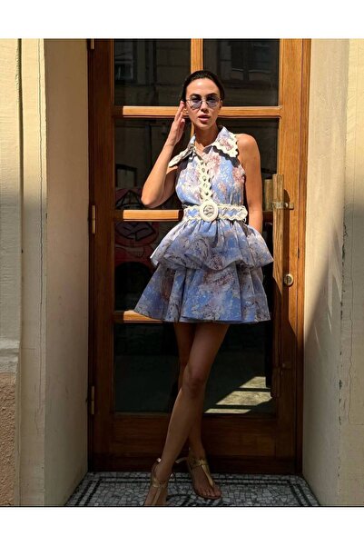 WellWay Φόρεμα από λινό ύφασμα Zimmerman με δαντέλα και λεπτομερή σχεδίαση-(Π...