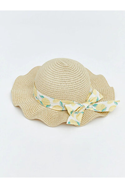 LC Waikiki Μπεζ ψάθινο καπέλο Fedora για κορίτσια