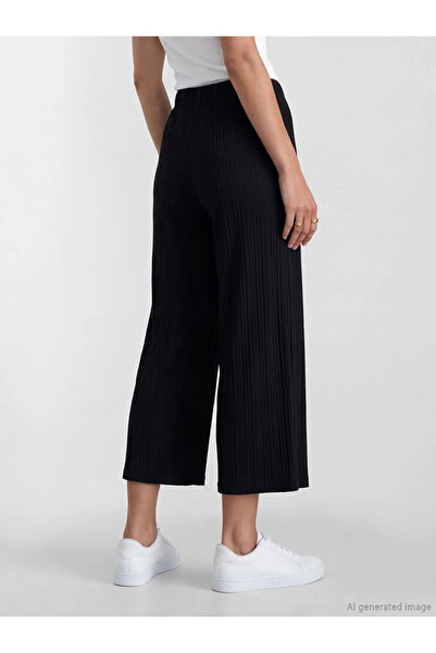 LC Waikiki Μαύρο γυναικείο κάπρι με ελαστική μέση