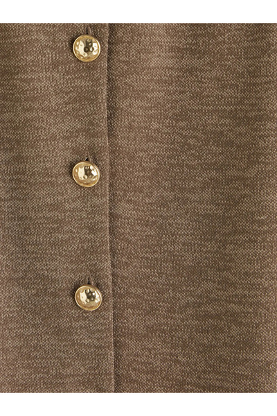 LC Waikiki Μπεζ γυναικείο γιλέκο πικέ με λαιμόκοψη V