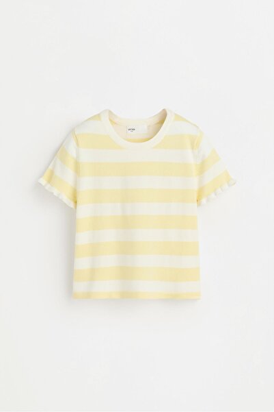 LEFTIES Fırfırlı triko crop top