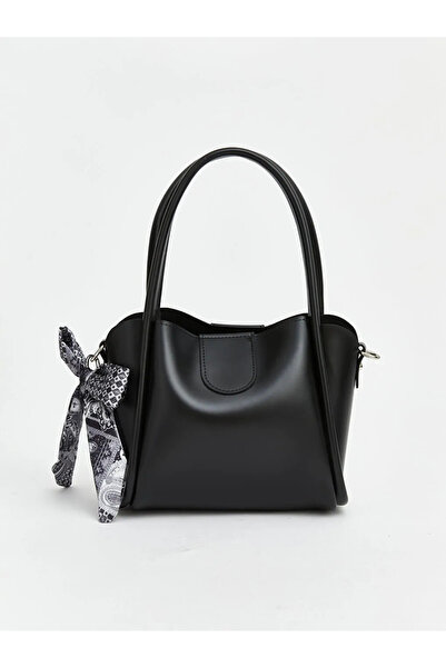 LC Waikiki Μαύρο φουλάρι με αξεσουάρ εφέ δέρματος Γυναικείο Τσάντα ώμου