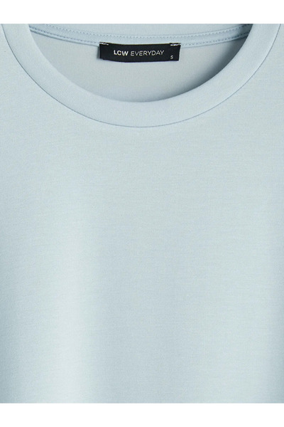 LC Waikiki Γυναικείο φούτερ Blue Crew Neck Soft Touch