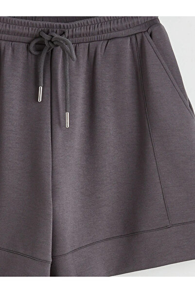 LC Waikiki Γυναικείο σορτς ανθρακί με ελαστική μέση