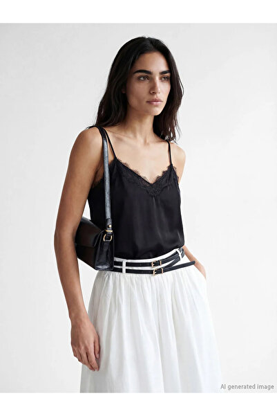 LC Waikiki Γυναικεία τσάντα ώμου Black Leather Look