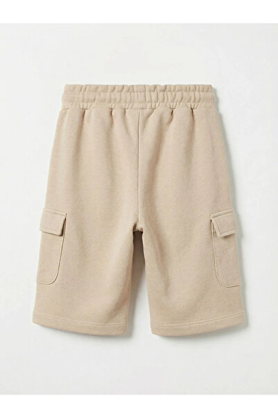 LC Waikiki Μπεζ ελαστική μέση Boy's Cargo σορτς