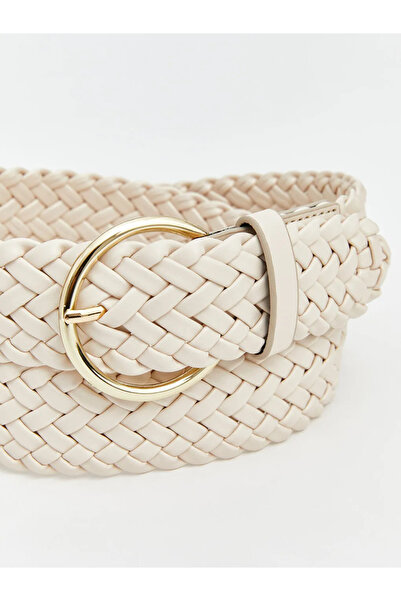 LC Waikiki Μπεζ πλεκτή γυναικεία ζώνη με σχέδια