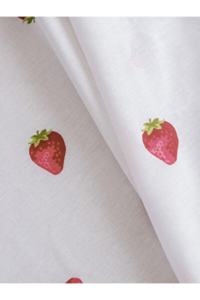 LC Waikiki Κίτρινο ελαστικό σεντόνι μονό με σχέδιο φράουλας