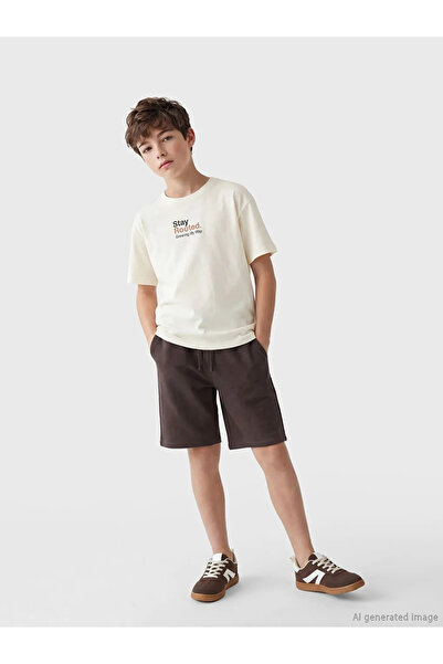LC Waikiki Brown Basic Boy's Shorts with Elastic Waist