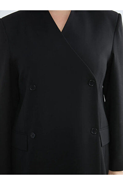 LC Waikiki Μαύρο γυναικείο κλασικό παντελόνι με φαρδιά μπατζάκια