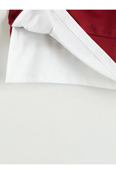 LC Waikiki Γυναικείο φούτερ με λαιμόκοψη μπορντό