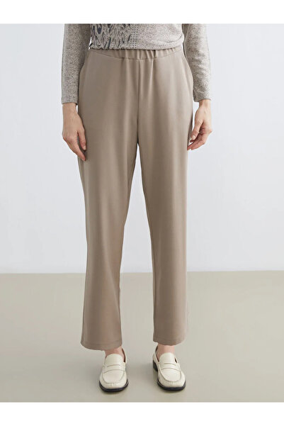 LC Waikiki Γυναικείο παντελόνι μπεζ ελαστική μέση