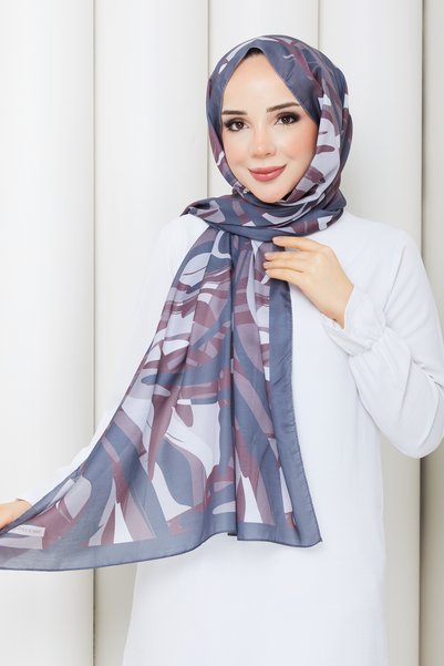 TOBAİ Amber Patterned Cotton Soft Fabric Hijab Daily Shawl