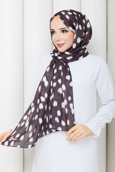 TOBAİ Ceylan Patterned Cotton Soft Fabric Hijab Daily Shawl