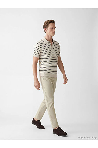 LC Waikiki Ανδρικό παντελόνι Gabardine Standard Fit σε μπεζ χρώμα