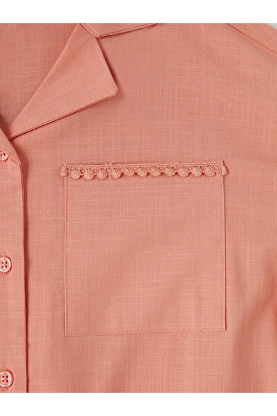 LC Waikiki Κοριτσίστικο κοντομάνικο πουκάμισο και παντελόνι Mercan