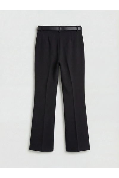 LC Waikiki Μαύρο γυναικείο παντελόνι Beli Ζώνη τεμαχίων με εξαιρετικά στενή ε...