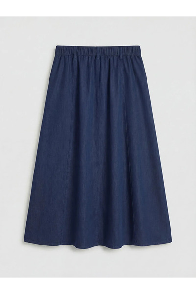 LC Waikiki Μαύρη τζιν φούστα με ελαστική μέση