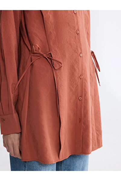 LC Waikiki Πορτοκαλί Modal Μικτό Γυναικείο Πουκάμισο Τουνίκ