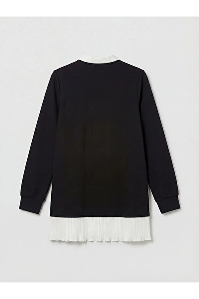 LC Waikiki Μαύρο φουλάρι με γιακά, απαλό στην αφή, γυναικείο τουνίκ