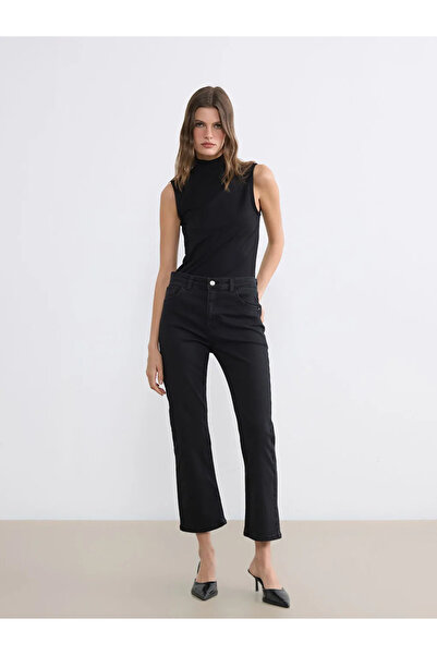 LC Waikiki Γυναικείο τζιν παντελόνι Black Flare