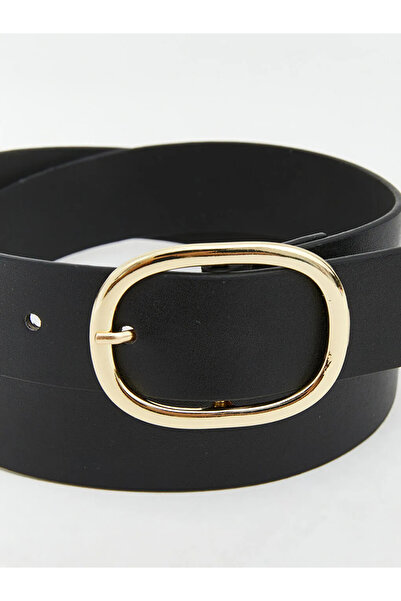 LC Waikiki Γυναικεία ζώνη μαύρης δερμάτινης εμφάνισης