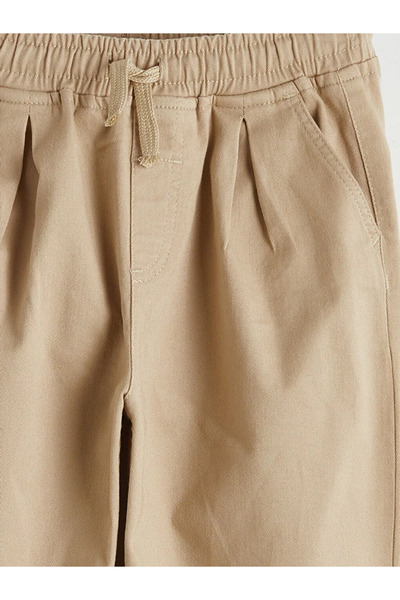 LC Waikiki Μπεζ παντελόνι γαμπαρντίνα για αγόρια με ελαστική μέση