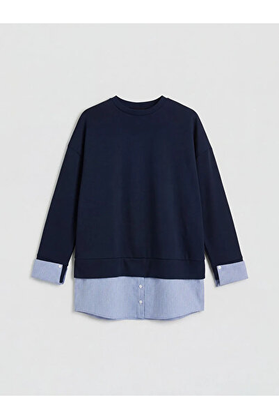 LC Waikiki Γυναικείο τουνίκ Navy Blue Crew Neck oversized