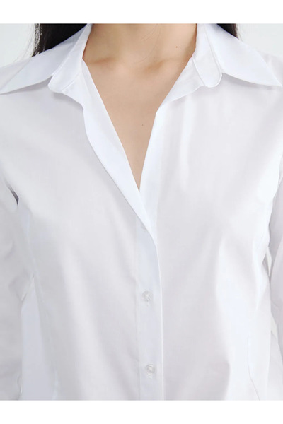 LC Waikiki Λευκό γυναικείο πουκάμισο σε κανονική γραμμή