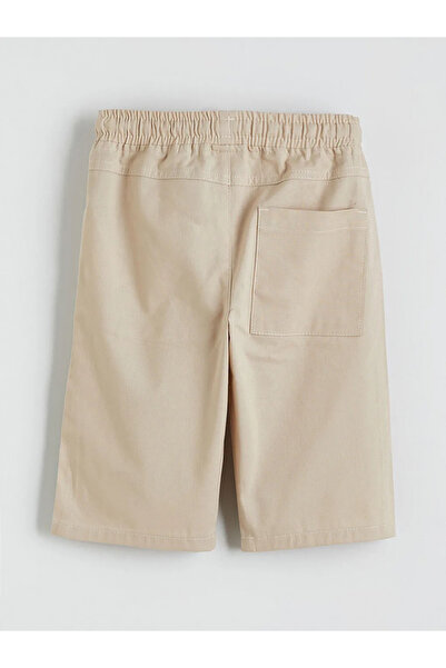 LC Waikiki Μπεζ ελαστική μέση Gabardine Boy's Shorts