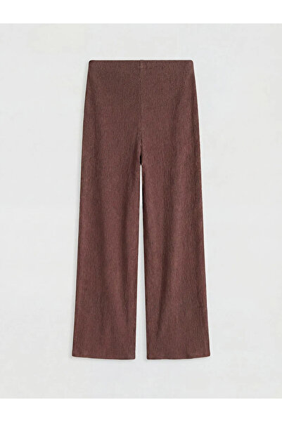 LC Waikiki Γυναικείο παντελόνι με ελαστική μέση σε μπορντό χρώμα