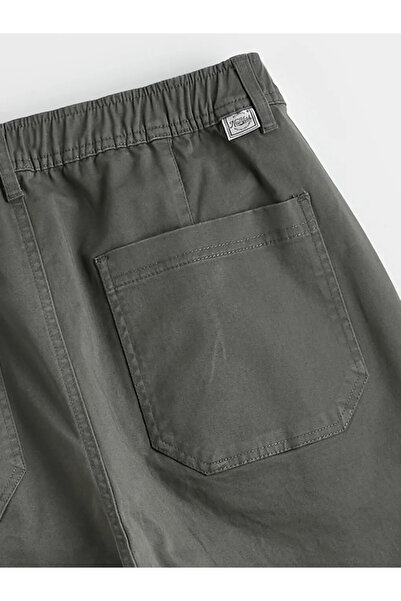 LC Waikiki Γκρι ανδρικό παντελόνι με πιέτες από γαμπαρντίνα σε κανονική γραμμή