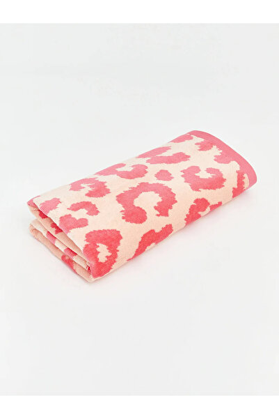 LC Waikiki Ροζ γυναικεία πετσέτα θαλάσσης με σχέδιο λεοπάρ 70x150 εκ.