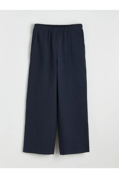 LC Waikiki Γυναικείο παντελόνι με ελαστική μέση σε μπλε ναυτικό χρώμα