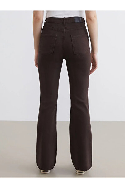 LC Waikiki Καφέ γυναικείο τζιν παντελόνι Flare