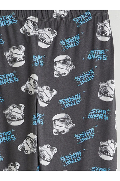 LC Waikiki Γκρι ελαστικό μέσης με στάμπα Star Wars για αγόρια, πάτος πιτζάμας