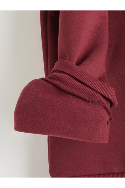 LC Waikiki Μπλούζα φούτερ για κορίτσια με στάμπα και λαιμόκοψη με σχέδιο δαμά...